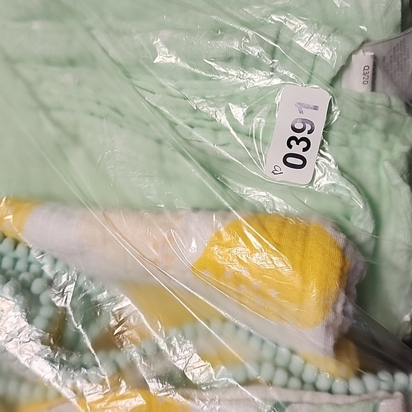 Cloud Island muslin swaddle blanket bundle of 2 Lemons with pompoms Mint green - Picture 11 of 11